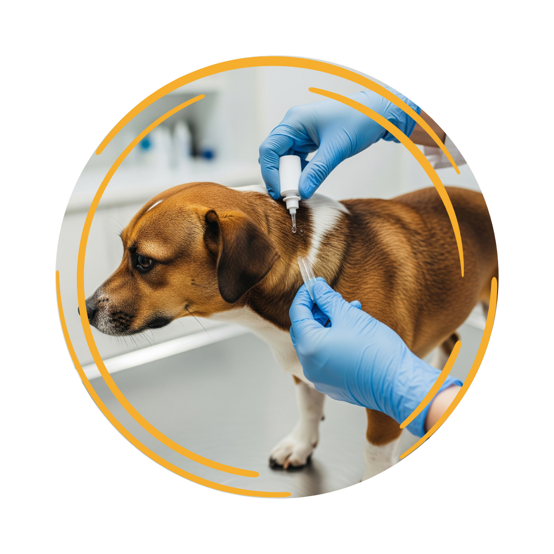 Wellness Exams-3 Dog getting checked for parasites